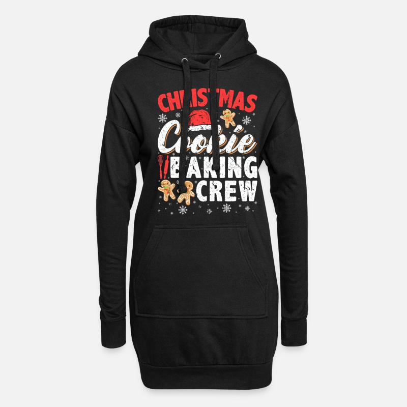 Lebkuchen Plätzchen Weihnachten Cookie Baking Crew - Hoodie-Kleid - Schwarz