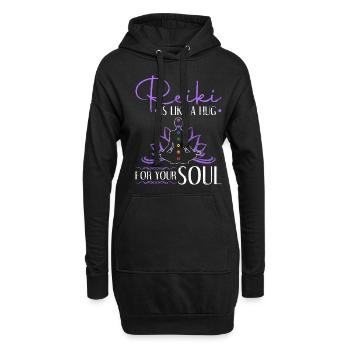 Reiki Chakra - Hoodie-Kleid - Schwarz - Vorne