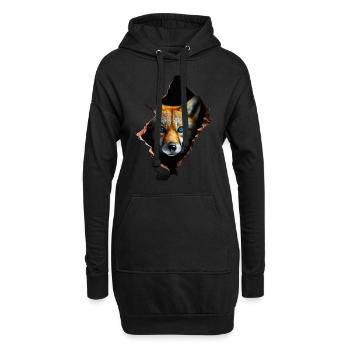 Renard Renard Motif Animaux Cadeau Art Animal Motif - Sweat-shirt à capuche long Femme - noir - Devant