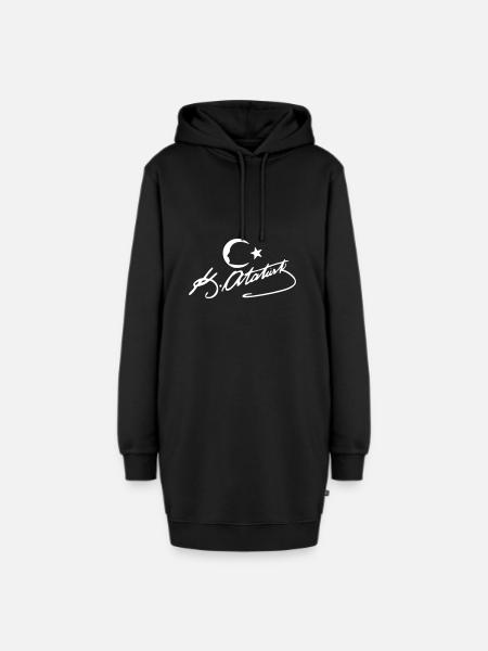 Atatürk silhouette Imza - Hoodie-Kleid - Schwarz