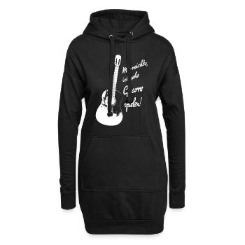 Mir reichts, ich gehe Gitarre spielen! - Hoodie-Kleid - Schwarz - Vorne