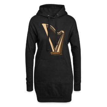 Harpe - Sweat-shirt à capuche long Femme - noir - Devant