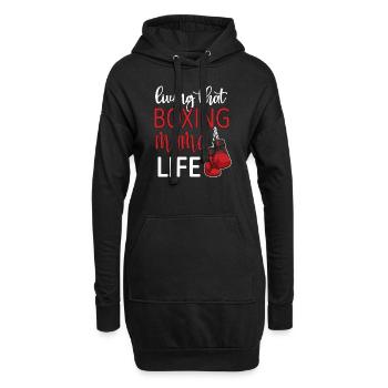 Cadeau de maman de boxe fière Maman de boxe de Boxer Mama - Sweat-shirt à capuche long Femme - noir - Devant