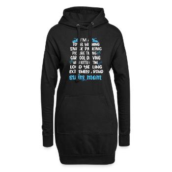 Schwimmmama Mama Eines Schwimmers Schwimm-Mutter - Hoodie-Kleid - Schwarz - Vorne
