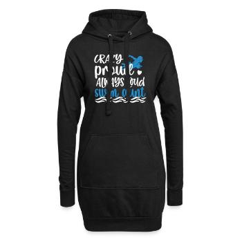 Proud Swimming Aunt Swimmer Swimming Aunt - Hoodie Dress - black - Front