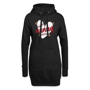 Nounou Grand-mère d’un joueur de baseball Nounou de baseball - Sweat-shirt à capuche long Femme - noir - Devant