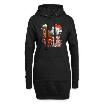 Baseball Noël Joueur de baseball Fête de Noël - Sweat-shirt à capuche long Femme - noir - Devant