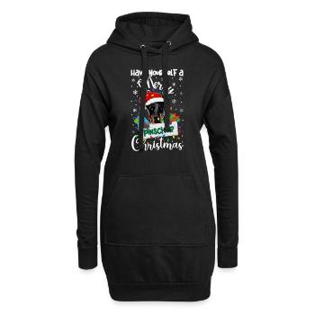 Pinscher miniature Noël Min Pin Pin Cadeaux de Noël - Sweat-shirt à capuche long Femme - noir - Devant