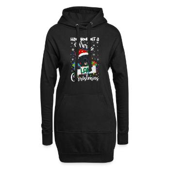 Cadeau de chien d’or de Noël Labrador - Sweat-shirt à capuche long Femme - noir - Devant