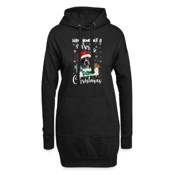 Cadeau de chien d’or de Noël du Grand Danois - Sweat-shirt à capuche long Femme - noir - Devant
