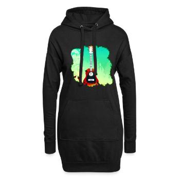 Guitare colorée dans Forest Nature Music - Sweat-shirt à capuche long Femme - noir - Devant