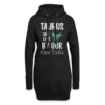 Taureau Symbole de la Terre Naissance - Sweat-shirt à capuche long Femme - noir - Devant