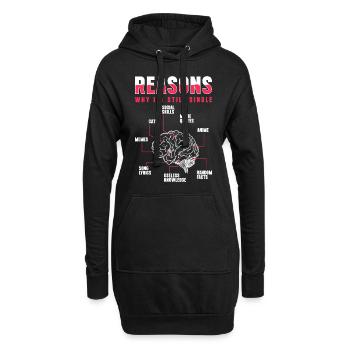 Relation Seule Bachelorette Single - Sweat-shirt à capuche long Femme - noir - Devant