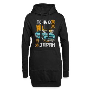Japon Art Manga Historique - Sweat-shirt à capuche long Femme - noir - Devant