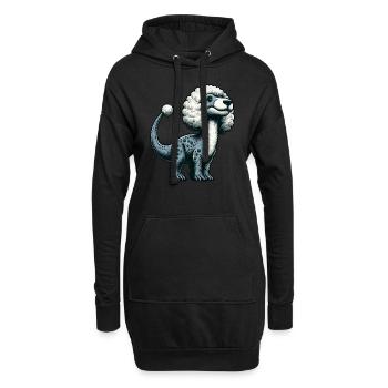 Créatures mythiques bizarres Dino-Trex-Poodle-Fusion - Sweat-shirt à capuche long Femme - noir - Devant