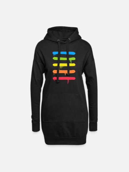 Trendy Cool Graffiti Tag Lines - Hoodie Dress - black