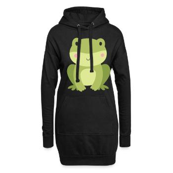 Frosch - Hoodie-Kleid - Schwarz - Vorne