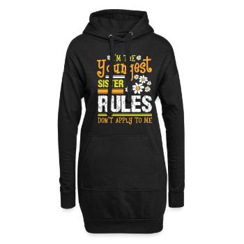Ich bin der jüngste Schwester Regeln gelten nicht - Hoodie-Kleid - Schwarz - Vorne