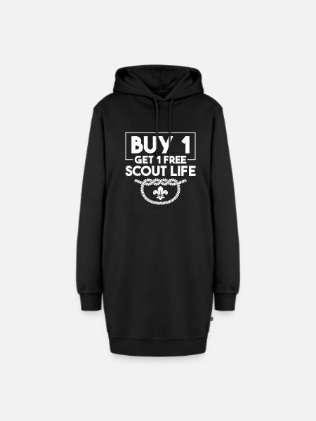 Pfadfinder Lustig - Hoodie-Kleid - Schwarz