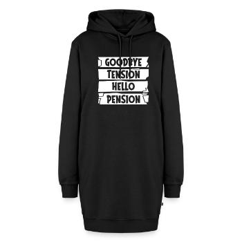 Rentner Rente Goodbye Tension Hello Pension - Hoodie-Kleid - Schwarz - Vorne