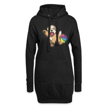 Wheaten Terrier Drôle Rainbow Pet - Sweat-shirt à capuche long Femme - noir - Devant