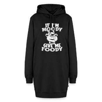Ziege Lustig If Im Moody Give Me Foody - Hoodie-Kleid - Schwarz - Vorne