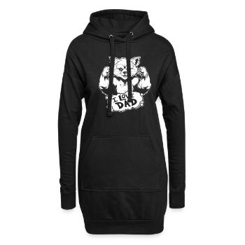 Roter Panda I Love Dad - Hoodie-Kleid - Schwarz - Vorne