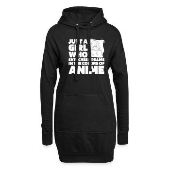 Anime Manga Anime Fille - Sweat-shirt à capuche long Femme - noir - Devant