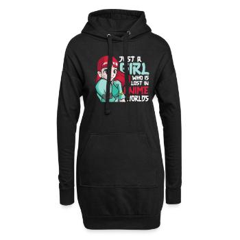 Anime Manga Anime Fille - Sweat-shirt à capuche long Femme - noir - Devant