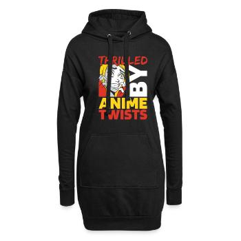 Anime Manga Anime Girl - Hoodie-Kleid - Schwarz - Vorne