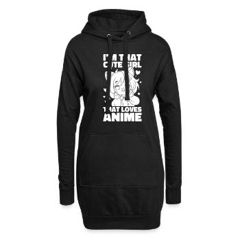 Anime Manga Anime Girl - Hoodie-Kleid - Schwarz - Vorne