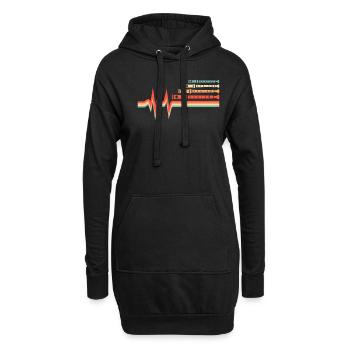 Flûtiste, Flûte, ECG, Battement de cœur - Sweat-shirt à capuche long Femme - noir - Devant