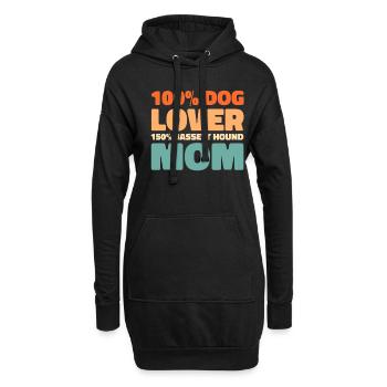 Chien Bassett - Sweat-shirt à capuche long Femme - noir - Devant