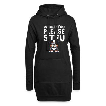 Bouvier bernois taisez-vous s’il vous plaît taisez-vous - Sweat-shirt à capuche long Femme - noir - Devant