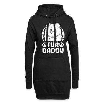 Chien de Poméranie Papa Pour Papa - Sweat-shirt à capuche long Femme - noir - Devant
