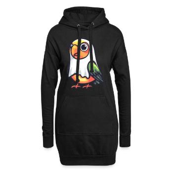 Papagai Halloween Comic Geist - Hoodie-Kleid - Schwarz - Vorne