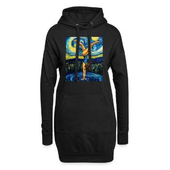 Van Gogh Gymnastik Mädchen Turnerin - Hoodie-Kleid - Schwarz - Vorne