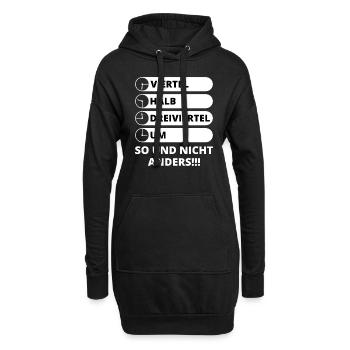 Ostdeutsche Uhrzeit Viertel Halb Dreiviertel Um - Hoodie-Kleid - Schwarz - Vorne