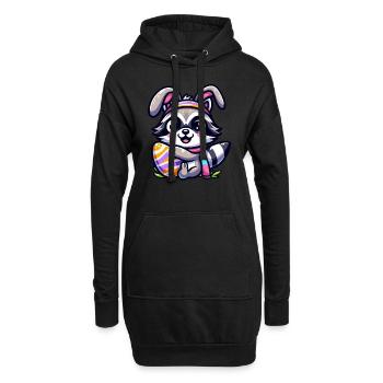 Oster Waschbär Ei Verkleidung Cartoon - Hoodie-Kleid - Schwarz - Vorne