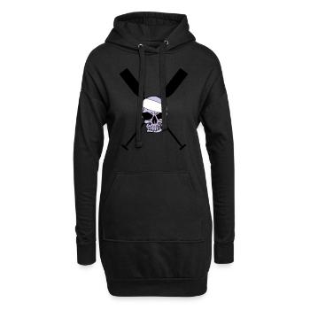 Totenkopf Paddel Ruder Kanu Drachenboot - Hoodie-Kleid - Schwarz - Vorne
