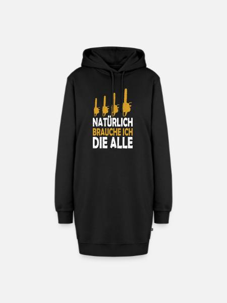 Holzfäller Kettensäge Spruch Geschenk - Hoodie-Kleid - Schwarz