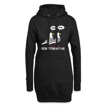 Moin Möwen plattdeutsch norddeutsch Fischen - Hoodie-Kleid - Schwarz - Vorne