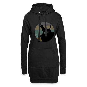Beagle - Hoodie-Kleid - Schwarz - Vorne