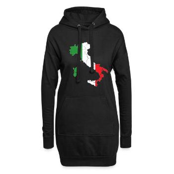 Italien Flagge Vintage - Hoodie-Kleid - Schwarz - Vorne