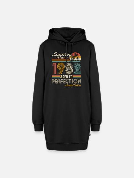 1982 Vintage Jahrgang Geburtstag Retro Geschenk - Hoodie-Kleid - Schwarz