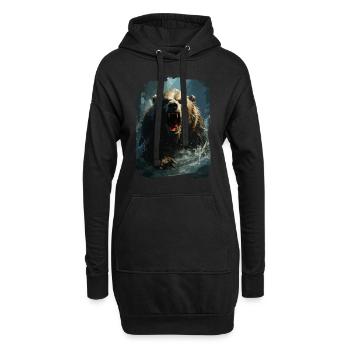 Grizzly Bear Bear Animal Forest Nature Grizzly - Sweat-shirt à capuche long Femme - noir - Devant