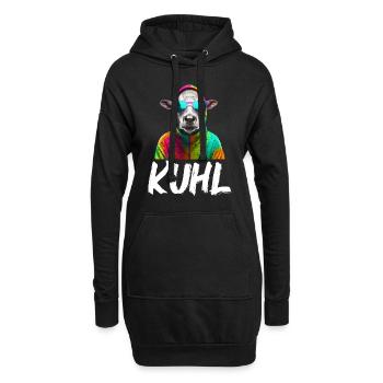 Kuhl Kuh Rind Bauer Landwirt Lustiger Spruch Farm - Hoodie-Kleid - Schwarz - Vorne