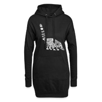 Coati Coati Motif floral - Sweat-shirt à capuche long Femme - noir - Devant