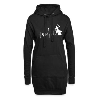 Battement de coeur de forge de forge - Sweat-shirt à capuche long Femme - noir - Devant