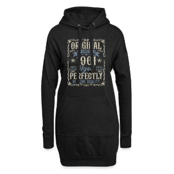 Jahrgang 1961 geboren Original Vintage Geburtstag - Hoodie-Kleid - Schwarz - Vorne